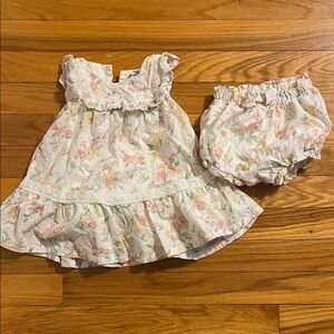 NWOT Haute Hippie Floral Diaper Cover Set - Cream and Pink